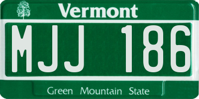 VT license plate MJJ186
