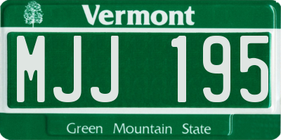 VT license plate MJJ195