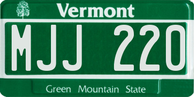 VT license plate MJJ220