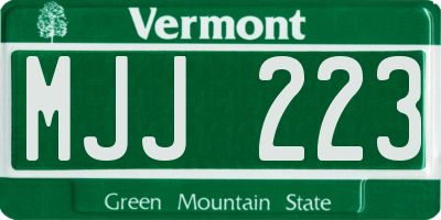 VT license plate MJJ223