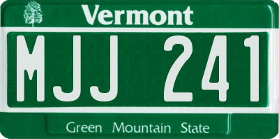 VT license plate MJJ241