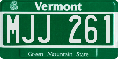 VT license plate MJJ261