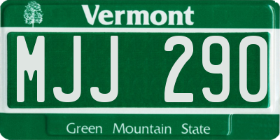 VT license plate MJJ290