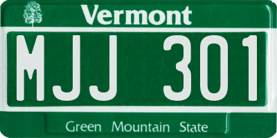 VT license plate MJJ301