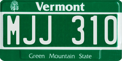 VT license plate MJJ310