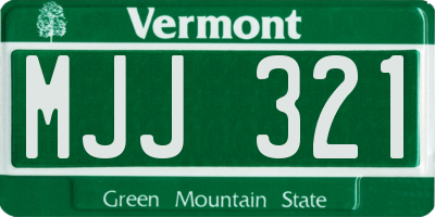 VT license plate MJJ321