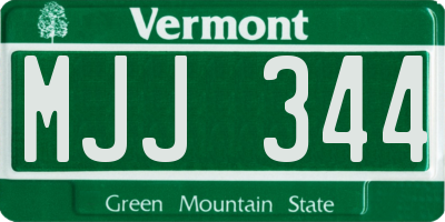 VT license plate MJJ344