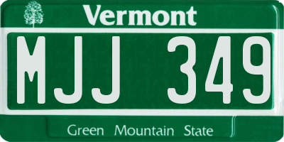 VT license plate MJJ349