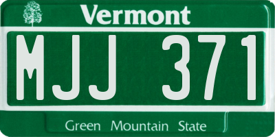 VT license plate MJJ371
