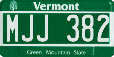 VT license plate MJJ382