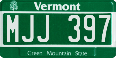 VT license plate MJJ397