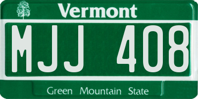 VT license plate MJJ408