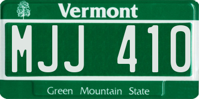 VT license plate MJJ410