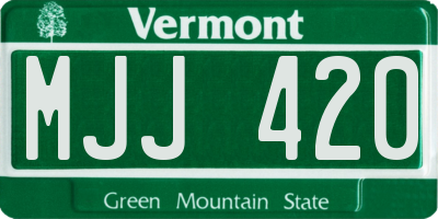 VT license plate MJJ420