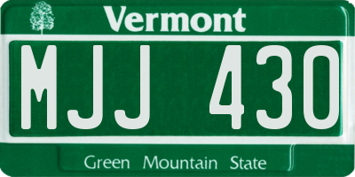 VT license plate MJJ430