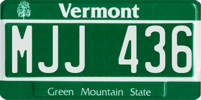 VT license plate MJJ436
