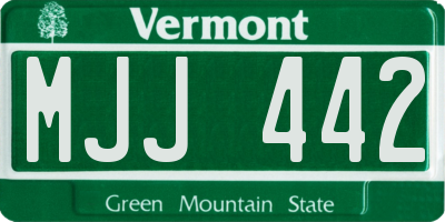 VT license plate MJJ442