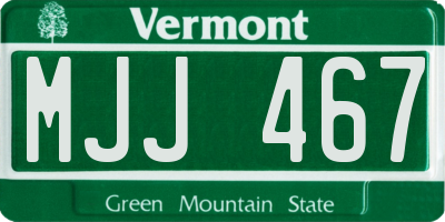 VT license plate MJJ467