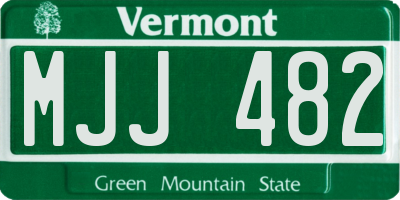 VT license plate MJJ482