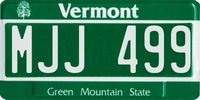 VT license plate MJJ499