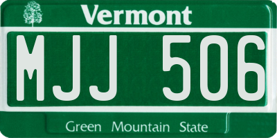 VT license plate MJJ506