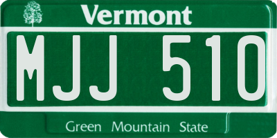 VT license plate MJJ510