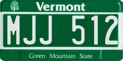 VT license plate MJJ512