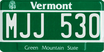 VT license plate MJJ530