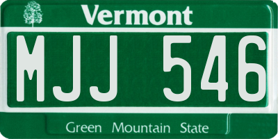 VT license plate MJJ546