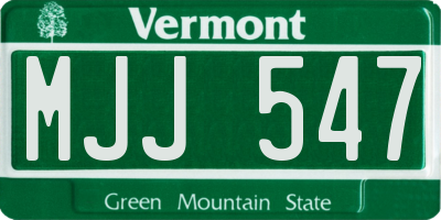 VT license plate MJJ547