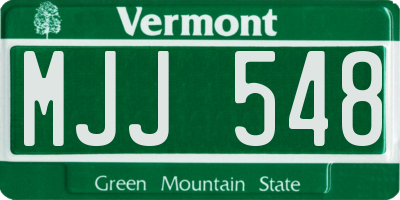 VT license plate MJJ548