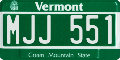 VT license plate MJJ551