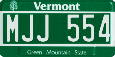 VT license plate MJJ554