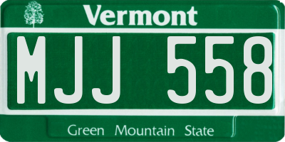 VT license plate MJJ558