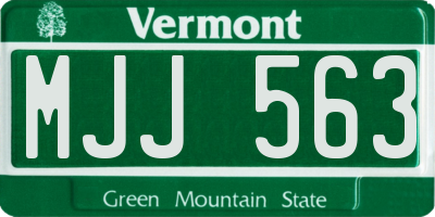 VT license plate MJJ563
