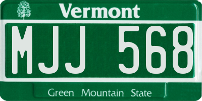 VT license plate MJJ568