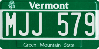 VT license plate MJJ579