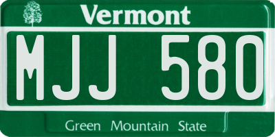 VT license plate MJJ580