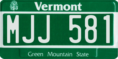 VT license plate MJJ581
