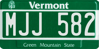 VT license plate MJJ582