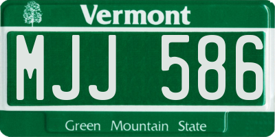 VT license plate MJJ586