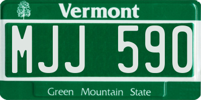 VT license plate MJJ590