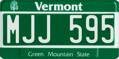 VT license plate MJJ595