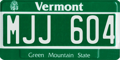 VT license plate MJJ604