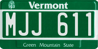 VT license plate MJJ611