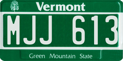 VT license plate MJJ613