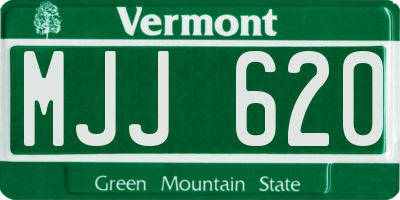 VT license plate MJJ620