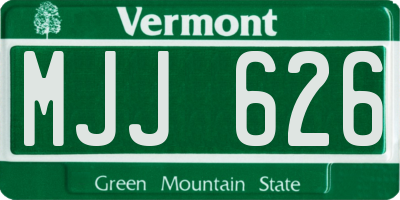 VT license plate MJJ626
