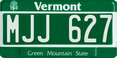 VT license plate MJJ627