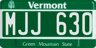 VT license plate MJJ630